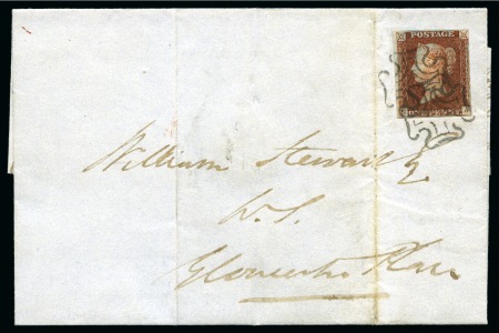 Stamp of Great Britain » 1840 1d Black and 1d Red plates 1a to 11 1840 1d Red pl.11 collection of 21 covers, 1 part cover & 3 pieces