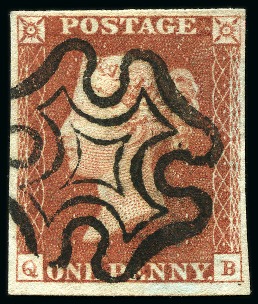 Stamp of Great Britain » 1840 1d Black and 1d Red plates 1a to 11 1840 1d Red pl.11 selection from row Q (29)