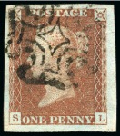 Stamp of Great Britain » 1840 1d Black and 1d Red plates 1a to 11 1840 1d Black (1) and 1d Red (30) pl.11 selection from row S