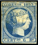 Stamp of Spain 1851-1864, Mint selection of better items, noted Edifil 1A, 3, 10, 12, 13, 15, 16, 17, 20, 21, 33, 40, 42, 47, 50, 56, a few blocks inc. 56 in blocks of 9, 254s in pair, etc., few ageing from time to time, mixed conditio