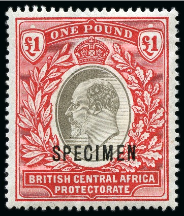 Stamp of Nyasaland » British Central Africa 1903-04 1d to £1 SPECIMEN set of 9, mint og