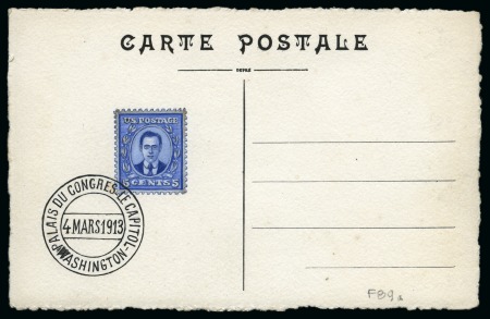 Stamp of United States » 1909-18 issues 1913 Unused postcard with handpainted stamp in the design of the 1908-09 issues depicting Woodrow Wilson