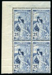 Stamp of Switzerland / Schweiz » Weltpostverein UPU Dritte Nachgravierte Platte, 25C tiefblau, Bogenecke