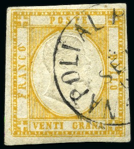 Stamp of Italian States » Naples 1861 20gr Orange, fine to large margins, neat cds