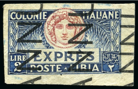 Stamp of Italy » Italian Colonies and Possessions » Libya 1922 Express 2L IMPERF with "ANNULLATO" overprint