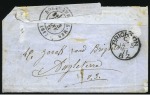 Stamp of France » Guerre de 1870-1871 Rare marque d'échange FR 1F50c sur un Ballon monté