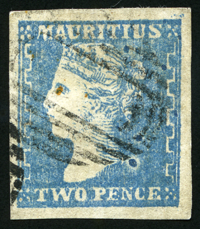 Stamp of Mauritius » 1859 Dardenne Issue (SG 41-44) 1859 Dardenne 2d Blue used, good to large margins