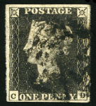 Stamp of Great Britain » 1840 1d Black and 1d Red plates 1a to 11 1840 1d Black used group of 15, several with four margins, one with WHITE MC