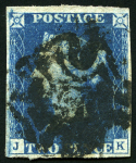 Stamp of Great Britain » 1840 2d Blue (ordered by plate number) 1840 2d Blue used group of 15, a few with four margins, various faults, some with nice cancels incl. one with Irish numeral