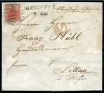 Stamp of Austria » 1850 Issue AUSTRIA 1851 Folded lettersheet franked 3Kr red type I postmarked