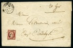 Stamp of France » Collections 1849-1930, Trois classeurs de lettres dont 1849 10c taxé 15, 40c +10c de Rogliano en Corse, 1F carmin, diverses oblitérations dont rare PQ1 et PQ2 sur n°14, etc., plus qq colonies et étranger, fort potentiel