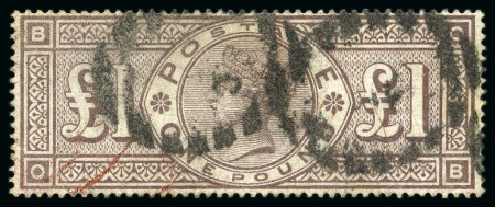 Stamp of Great Britain » 1855-1900 Surface Printed 1884 Wmk Orbs £1 brown-lilac with barred oval cancels