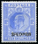 Stamp of Great Britain » King Edward VII 1902-10 2s6d, 5s, 10s and £1 with SPECIMEN ovpt