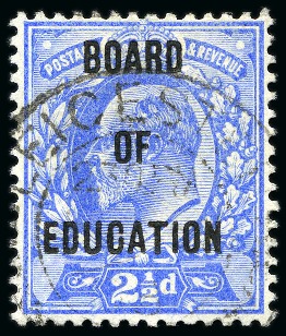 Stamp of Great Britain » Officials BOARD OF EDUCATION: 1902 2 1/2d Ultramarine with Leicester