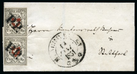 Stamp of Switzerland / Schweiz » Orts-Post und Poste Locale Orts-Post mit Kreuzeinfassung, Typen 3+11 in farbfrischem