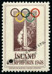 Stamp of Olympics » 1948 London ICELAND: 1948 Olympic vignette imperf. and perf. in