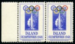 Stamp of Olympics » 1948 London ICELAND: 1948 Olympic vignette imperf. and perf. in