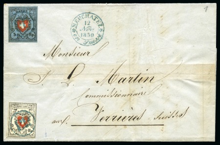 Stamp of Switzerland / Schweiz » Orts-Post und Poste Locale Poste Locale mit Kreuzeinfassung,Type 39 zusammen mit