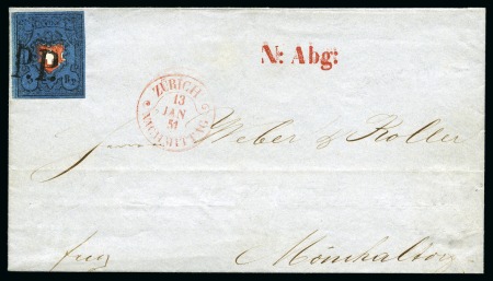 Stamp of Switzerland / Schweiz » Rayonmarken » Rayon I, dunkelblau mit Kreuzeinfassung Type 25, farbfrisch, allseitig breitrandig und überrandig,