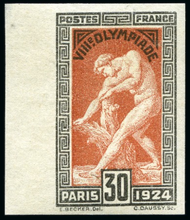 Stamp of Olympics » 1924 Paris » Issued Stamps and Varieties 1924 Olympics 30c IMPERFORATE mint hr