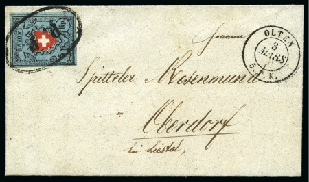 Stamp of Switzerland / Schweiz » Rayonmarken » Rayon I, dunkelblau ohne Kreuzeinfassung Type 8, farbfrisch und sehr gut gerandet mit Bogenrand