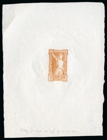 Stamp of Olympics » 1924 Paris » Essays and Proofs 1924 30c Olympics (in similar design of the issued 50c) die proof in orange-brown