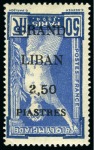 Stamp of Olympics » 1924 Paris » 1924 Olympic Issues of Other Countries GRAND LIBAN: 1924 Olympic "GRAND LIBAN" surcharge mint set with INVERTED OVERPRINT
