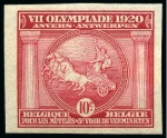 Stamp of Olympics » 1920 Antwerp 1920 Olympics IMPERFORATE set of 3 mint hr