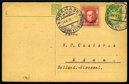 Stamp of Olympics » 1925 Prague Congress 1925 Prague Congress 100h on 50h+50h reply paid postcard sent on the first day of the congress with message