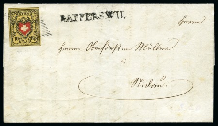 Stamp of Switzerland / Schweiz » Rayonmarken » Rayon II, gelb, ohne Kreuzeinfassung (STEIN A 2) Type 4 A2/LO, farbfrisch und breitrandig, entwertet