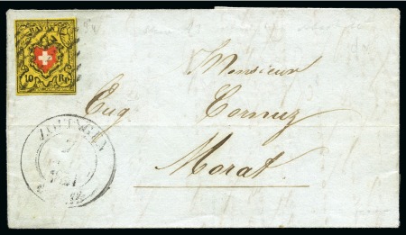 Stamp of Switzerland / Schweiz » Rayonmarken » Rayon II, gelb, ohne Kreuzeinfassung (STEIN A 3) Type 4 A3/LU mit Plattenfehler: Strich durchs O bis