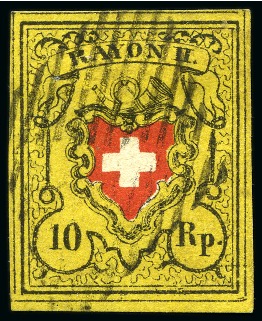 Stamp of Switzerland / Schweiz » Rayonmarken » Rayon II, gelb, ohne Kreuzeinfassung (STEIN B) Typen 40 B/LO, 33 B/RO, 8 B/LU (auf Kartonpapier)