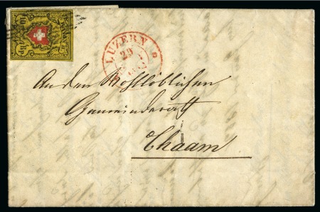 Stamp of Switzerland / Schweiz » Rayonmarken » Rayon II, gelb, ohne Kreuzeinfassung (STEIN B) Type 29 B/LU, farbfrisch und gut gerandet, entwertet