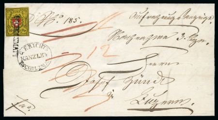 Stamp of Switzerland / Schweiz » Rayonmarken » Rayon II, gelb, ohne Kreuzeinfassung (STEIN B) Type 12 B/RU, farbfrisch und breitradnige Marke, entwertet