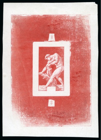 Stamp of Olympics » 1924 Paris » Essays and Proofs 1924 30c Olympics die proof of the centre only (with surround) in red