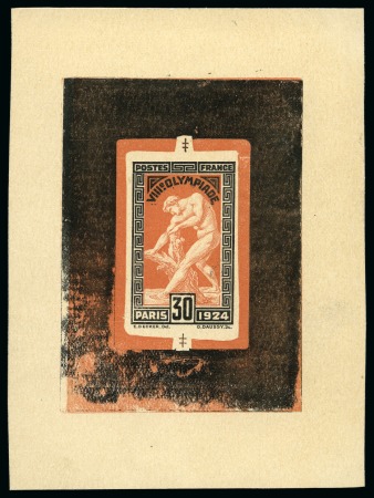 Stamp of Olympics » 1924 Paris » Essays and Proofs 1924 30c Olympics die proof (with surround) in the issued colours