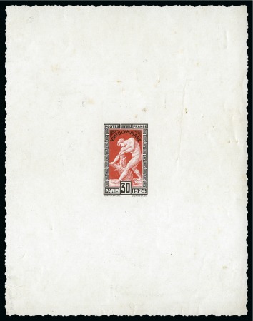 Stamp of Olympics » 1924 Paris » Essays and Proofs 1924 30c Olympics die proof in the issued colours on glossy paper