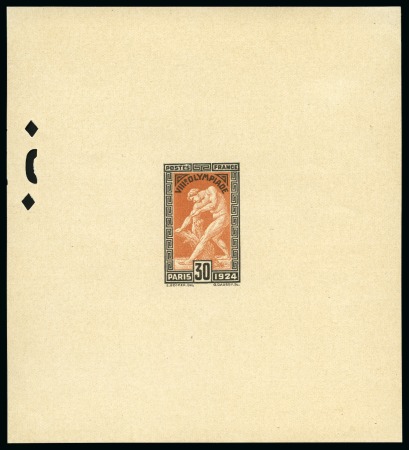 Stamp of Olympics » 1924 Paris » Essays and Proofs 1924 30c Olympics presentation die proof in the issued colours