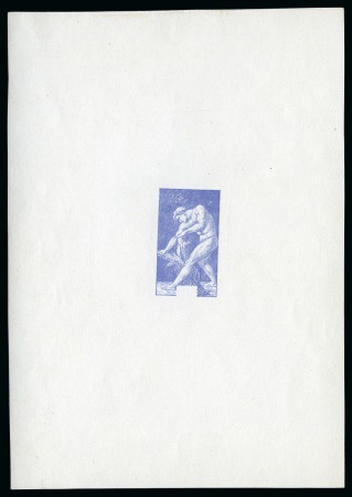 Stamp of Olympics » 1924 Paris » Essays and Proofs 1924 30c Olympics die proof of the centre only in dull blue on gummed paper