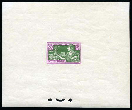 Stamp of Olympics » 1924 Paris » Essays and Proofs 1924 25c Olympics die proof in mauve and deep green