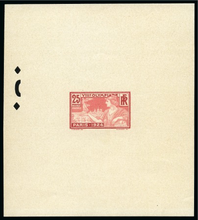 Stamp of Olympics » 1924 Paris » Essays and Proofs 1924 25c Olympics presentation die proof in the issued colours