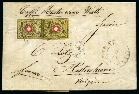 Stamp of Switzerland / Schweiz » Rayonmarken » Rayon II, gelb, ohne Kreuzeinfassung (STEIN E) Typen 17 und 35 E/LU, voll- bis überrandig (Type 17