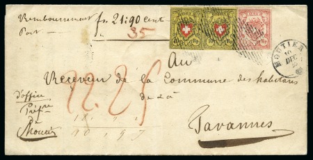 Stamp of Switzerland / Schweiz » Rayonmarken » Rayon II, gelb, ohne Kreuzeinfassung (STEIN E) Typen 3+4 E/RO als waagrechtes Paar zusammen mit Rayon