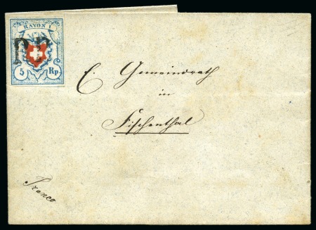 Stamp of Switzerland / Schweiz » Rayonmarken » Rayon I, hellblau, ohne KE (STEIN A2) Type 2 A2/O, farbfrisch und breitrandig mit Bogenrand