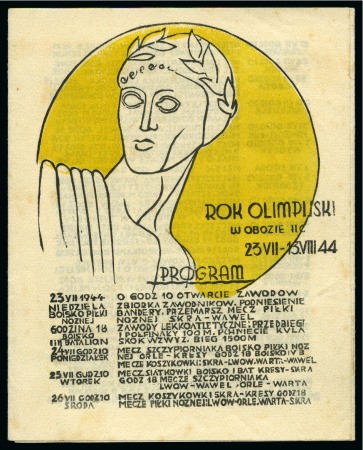Stamp of Olympics » 1944 Polish P.O.W. Camps 1944 Woldenberg POW Camp Olympic programme