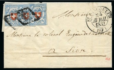 Stamp of Switzerland / Schweiz » Rayonmarken » Rayon I, hellblau, ohne KE (STEIN A3) Typen 20, 28 und 10 A3/U, alle drei Typen gut bis sehr