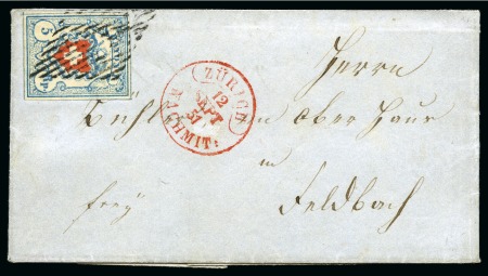 Stamp of Switzerland / Schweiz » Rayonmarken » Rayon I, hellblau, ohne KE (STEIN B1) Type 12 B1/LU, farbfrisch und allseits breit gerandet,