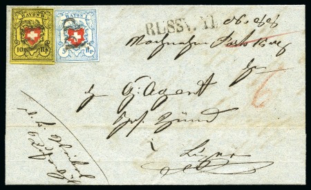 Stamp of Switzerland / Schweiz » Rayonmarken » Rayon I, hellblau, ohne KE (STEIN B1) Type 11 B1/RU zusammen mit Rayon II Type 36 B1/LO mit