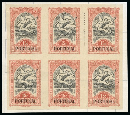 Stamp of Olympics » 1928 Amsterdam » 1928 Olympic Issues of Other Countries PORTUGAL: 1928 Olympic fund-raising 15c and 30c group incl. UNIQUE imperf. ungummed proof blocks of six of both values