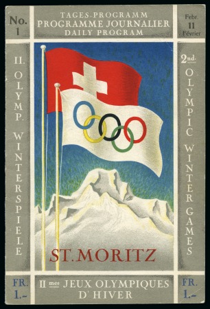 Stamp of Olympics » 1928 St. Moritz 1928 St. Moritz official programme, no.1 for Feb 11th